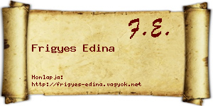 Frigyes Edina névjegykártya